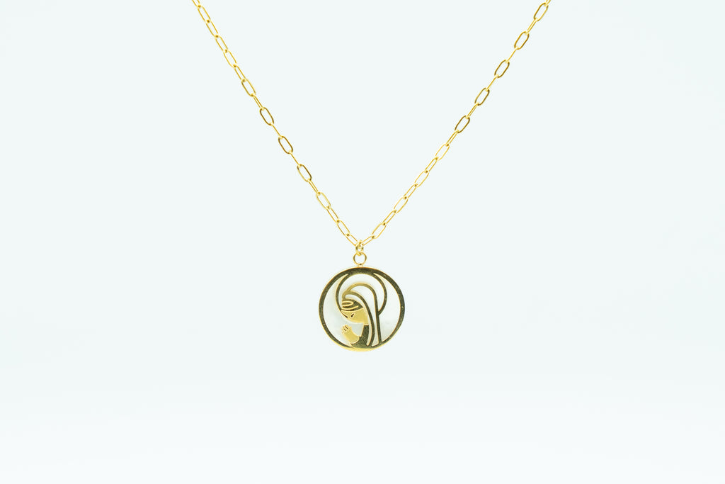 Choker Virgen Niña Nácar